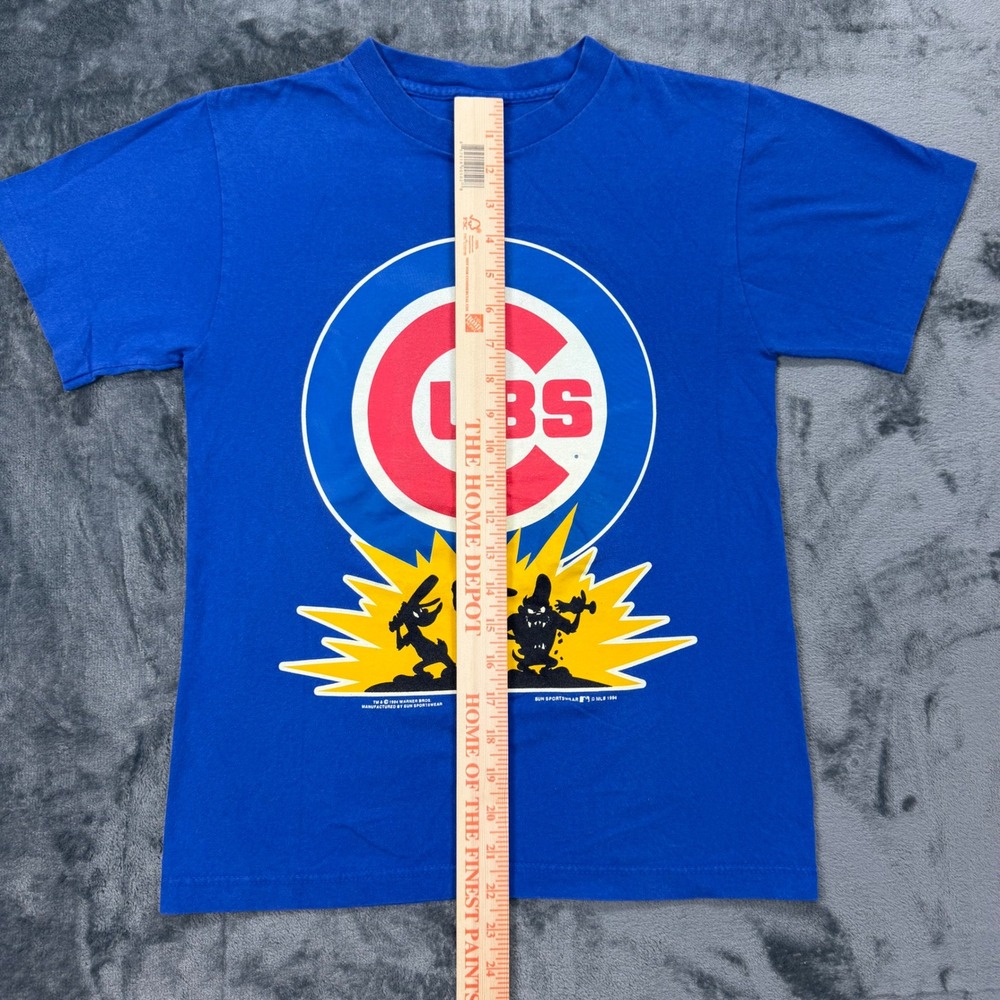 VTG 1994 Chicago Cubs‎ Looney Tunes T-Shirt Single Stitch Bugs Bunny Blue Small - Picture 7 of 8